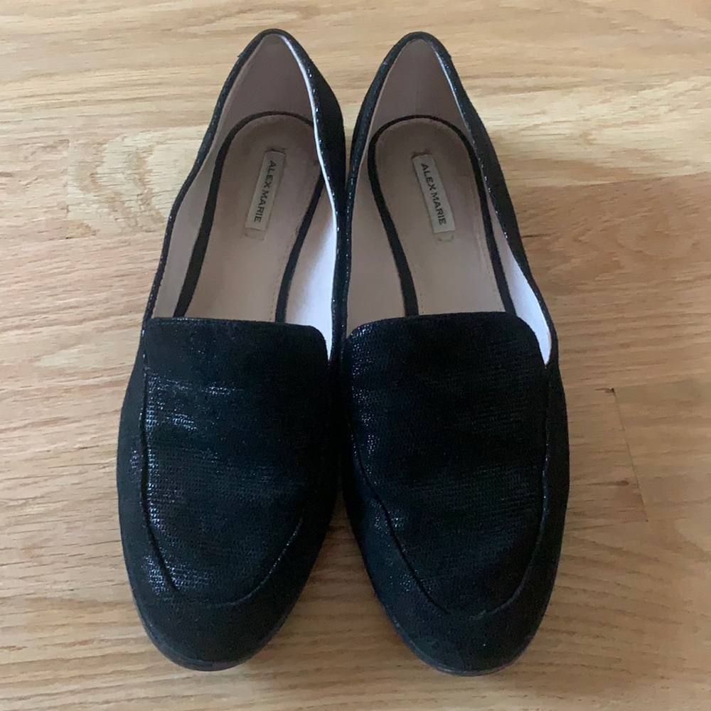 Black Shimmer Loafers